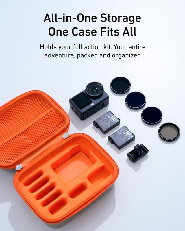 Detalle 2 de TELESIN DisAdv Hard Carrying Case for DJI Osmo Action 6 & accessories (water-repellent, hard shell) - Grey