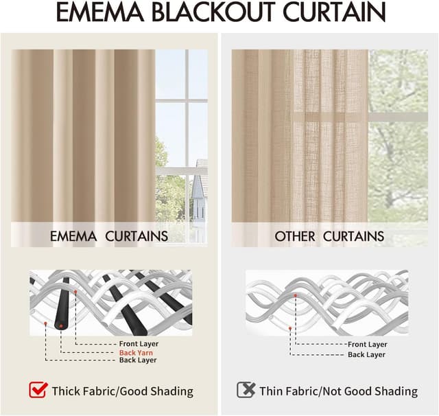 Thumbnail 6 de EMEMA Verdunklungsvorhänge 245 cm lang, 2er-Set