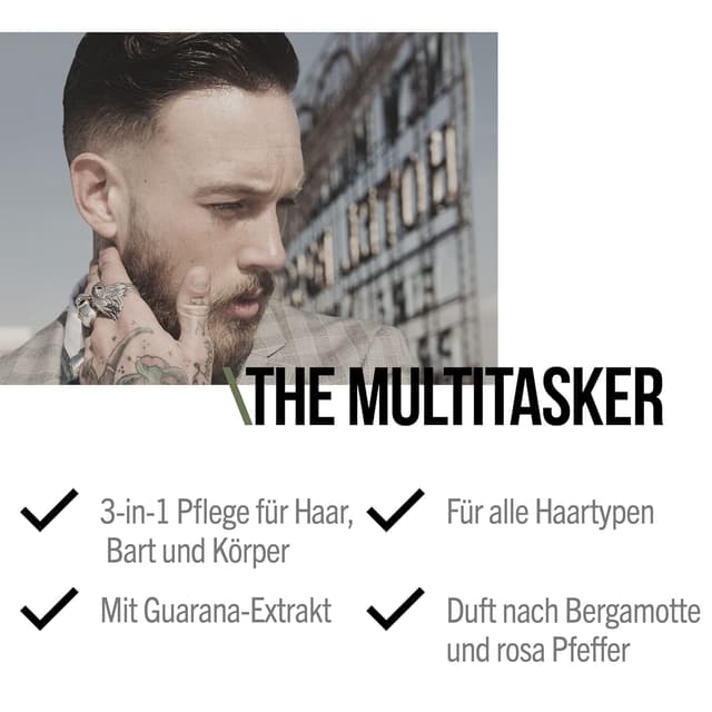 Detalle 2 de SEB MAN The Multi-Tasker 3‑in‑1 Shampoo & Bartshampoo & Duschgel (1 l)