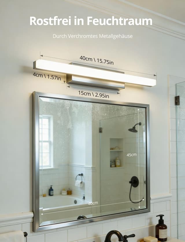 Thumbnail 4 de Yafido LED Spiegelleuchte Bad 40CM