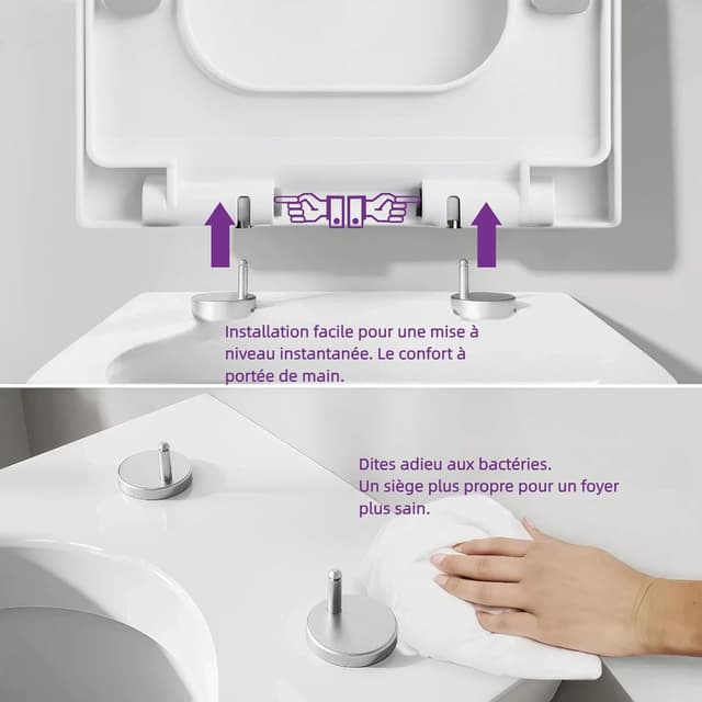 Detalle de Lunette WC Solng 150 kg, fermeture douce