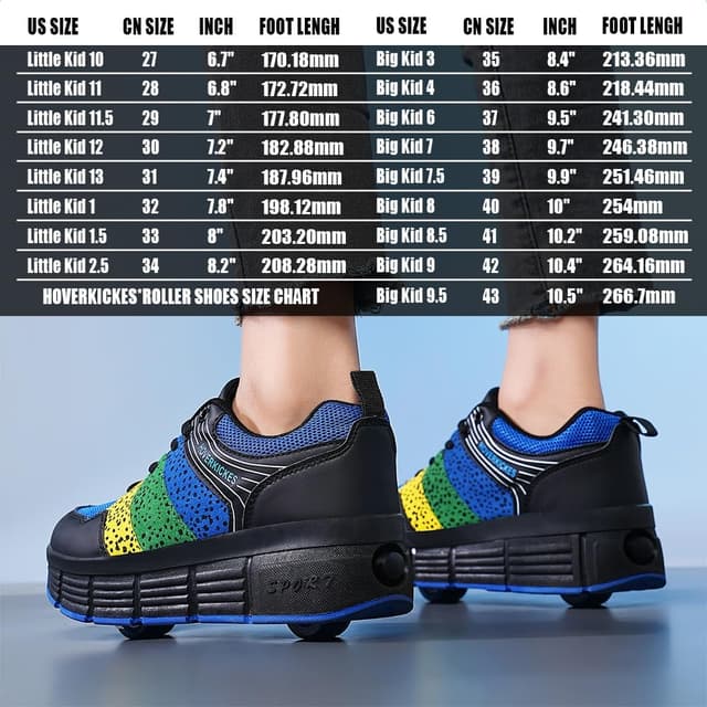 Detalle 2 de HOVERKICKES LED Roller Skate Shoes for Kids with Detachable Wheels (Rechargeable Flashing Sneakers)