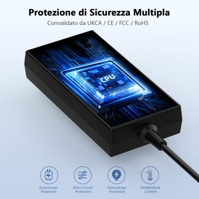 Detalle de 180W Laptop-Ladekabel Netzteil 19,5V für Acer (u. a. Nitro 5/7, Predator Helios 300, Aspire V15/V17) – 5,5×1,7 mm