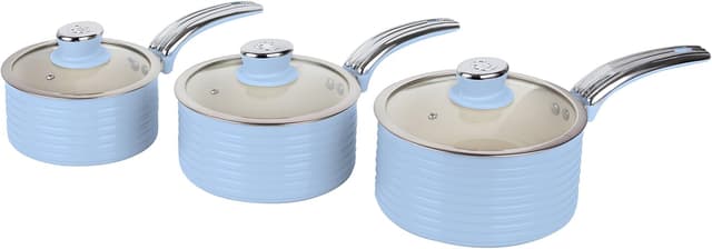 Detalle de Swan SWPS3020BLN induction saucepan set 3 pcs