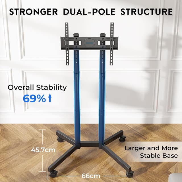 Detalle de BONTEC Rolling TV Stand 32-75 inch