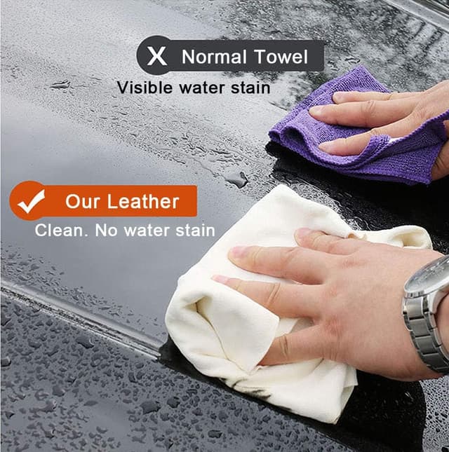 Detalle 2 de Extra Large Natural Chamois Cloth for Car (35 x 23.6 in) — Genuine Sheep Leather Drying Towel