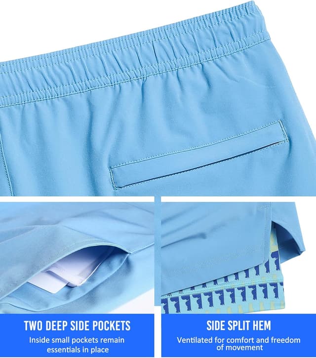 Detalle 2 de maamgic 5" Mens Gym Running Shorts 2-in-1 Quick Dry