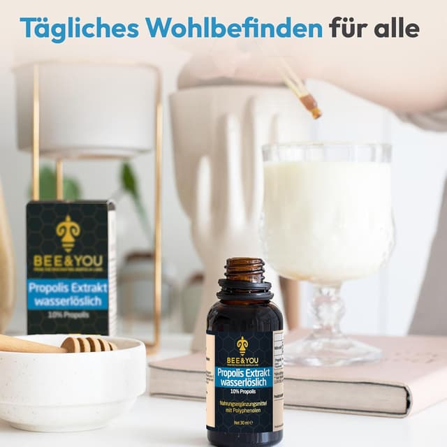 Detalle de BEE&YOU Propolis Tinktur Tropfen 10% (30 ml), alkoholfrei & wasserlöslich