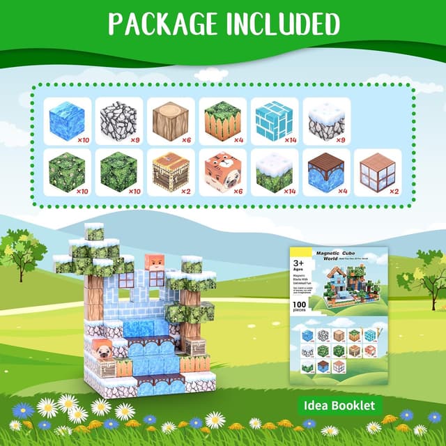 Detalle de Magnetic building blocks set 100 pcs