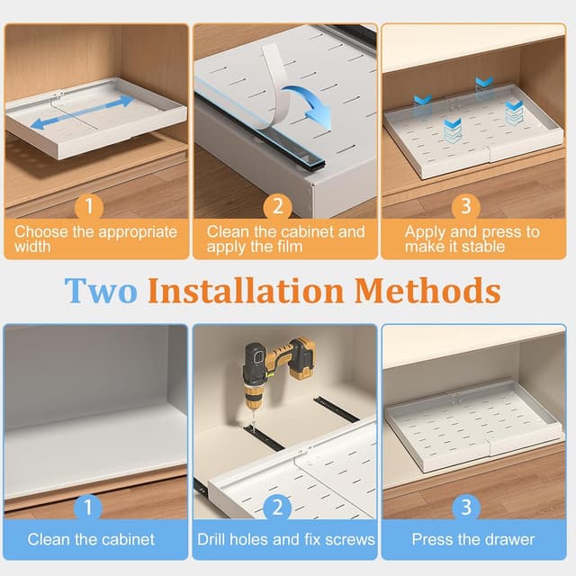 Detalle 2 de PNNP Teleskopschublade Küche, 32-53 cm