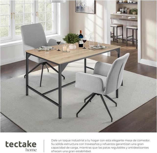 Thumbnail 5 de tectake Mesa comedor Industrial 120x75 cm