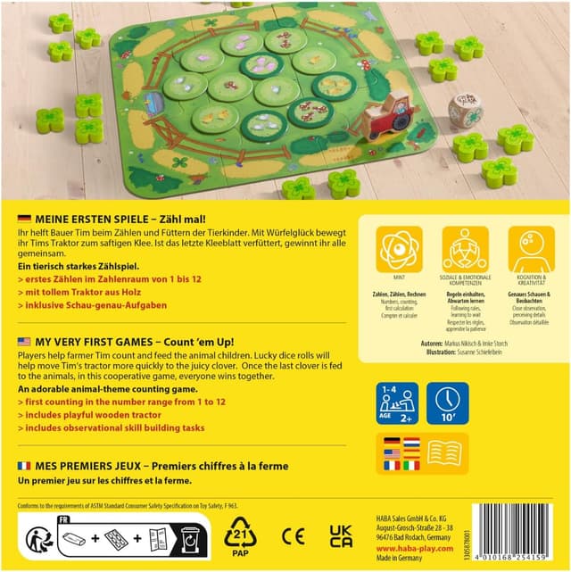 Detalle de HABA Meine ersten Spiele „Zähl mal!“ – tierisches Zählspiel ab 2 Jahren