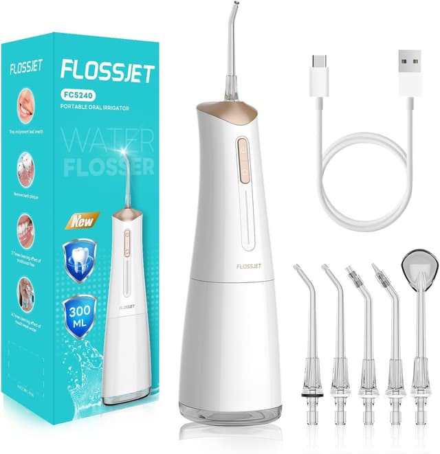 Imagen de FlossJet Water Dental Flosser for Teeth Cordless 4 Modes 5 Tips en OfertitasTOP