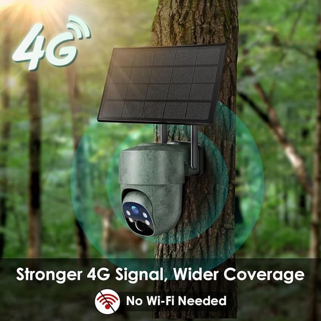 Detalle 2 de WOLFANG 2.5K UHD Cámara caza solar PTZ 360°