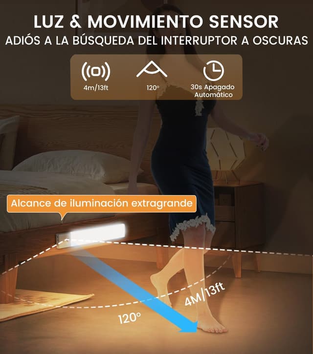 Thumbnail 4 de YOOKESEN Luz LED con Sensor de Movimiento 78 LEDs, Recargable🔦 2 Piezas