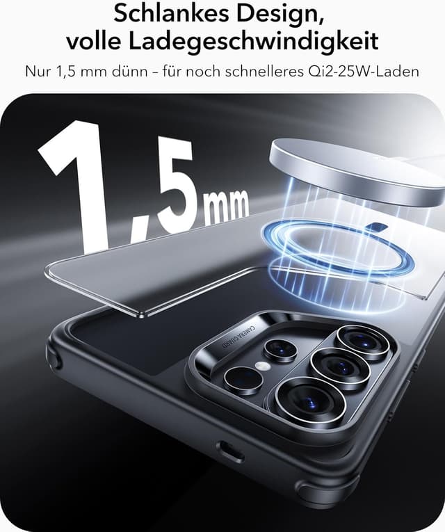 Thumbnail 6 de ESR MagSafe Hülle für Samsung Galaxy S26 Ultra – MIL-STD-810H Militärschutz & 1.500 g Magnetkraft, matt schwarz