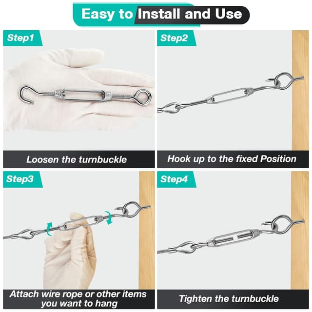 Thumbnail 3 de DIYLAND M4 Stainless Steel Turnbuckles