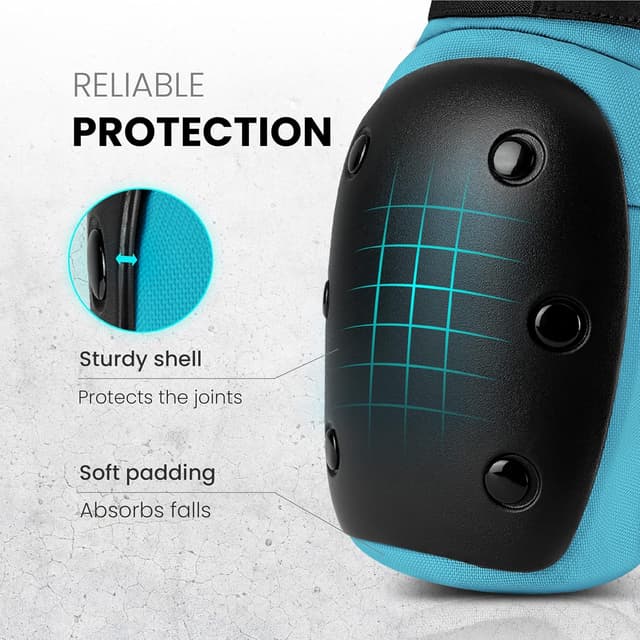 Detalle de 99FLIPS Knee and Elbow Pads Adult (incl. Wrist Guards) – Size L in Light Blue