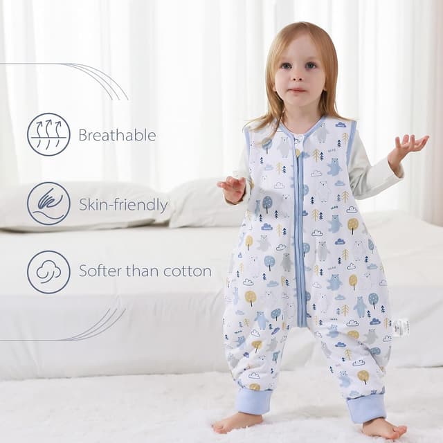 Thumbnail 6 de ToyaTec Baby Sleeping Bag with Feet (Bear, XL) – 2.5 Tog bamboo-rayon soft sleeping blanket