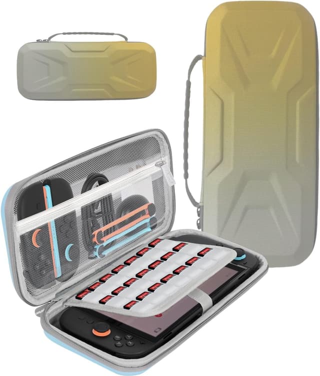 Thumbnail 6 de Carry Case for Nintendo Switch 2 (2025) – Shockproof Hard Case Travel Bag with Storage for Console, Accessories & 20 Game Cards (Blue-Green Gradient)