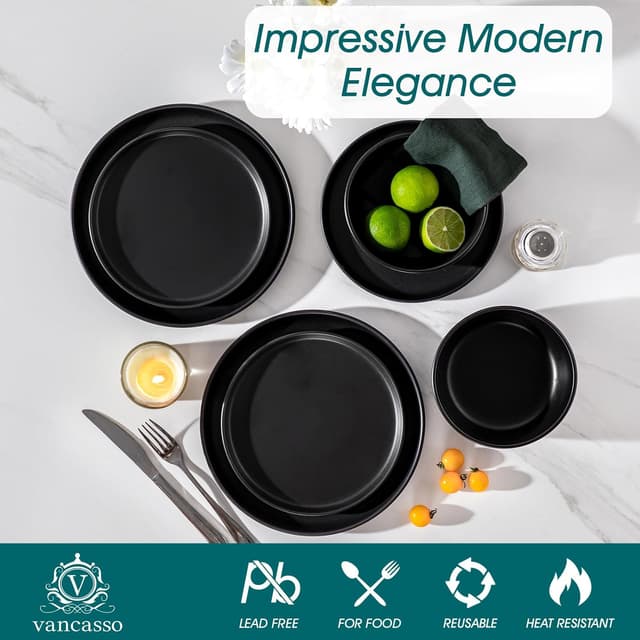 Thumbnail 2 de vancasso Black Dinner Set 12‑piece