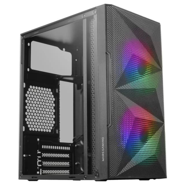 Detalle de Mars Gaming MC-ME minitorre MicroATX/mini-ITX con cristal templado y USB 3.0