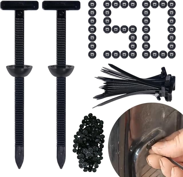 Detalle de IGRARK 150er Universal-Kabelbinder-Verschluss mit UV-beständiger Nylonhalterung (Click-Mechanismus)