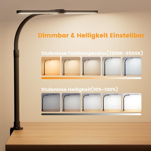 Thumbnail 2 de APMIEK Doppelkopf Schreibtischlampe LED 24W