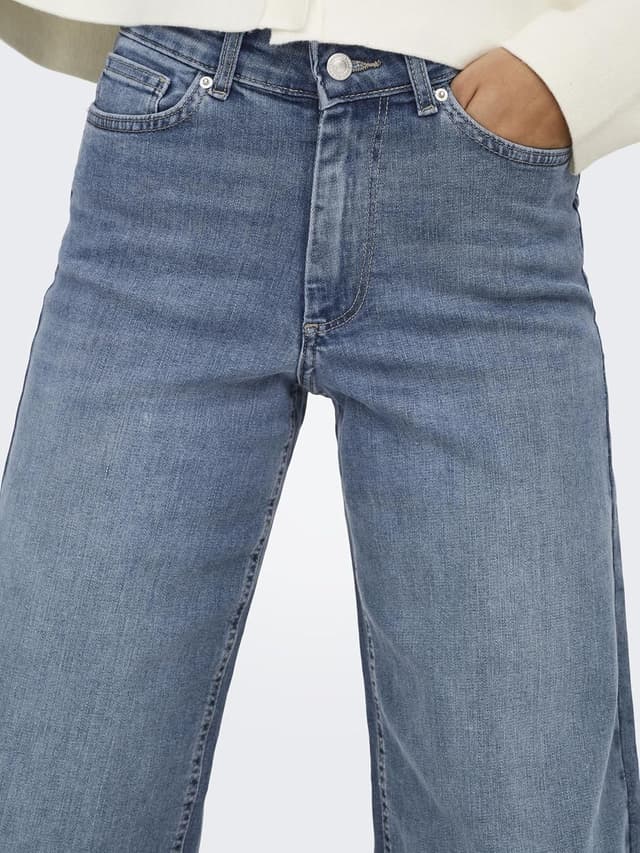 Detalle de ONLY Damen Jeans mit weitem Bein ONLMADISON – hohe Taille im Wide-Leg-Fit