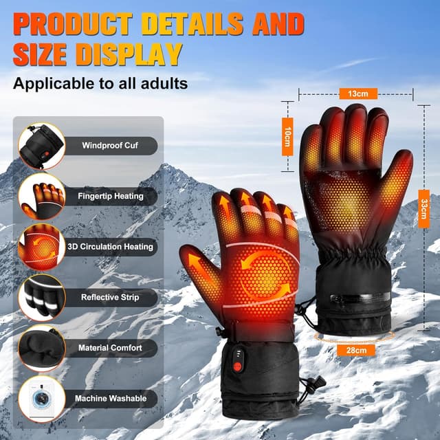 Thumbnail 5 de LanBlu beheizbare Handschuhe Damen Herren mit 3 Heizstufen