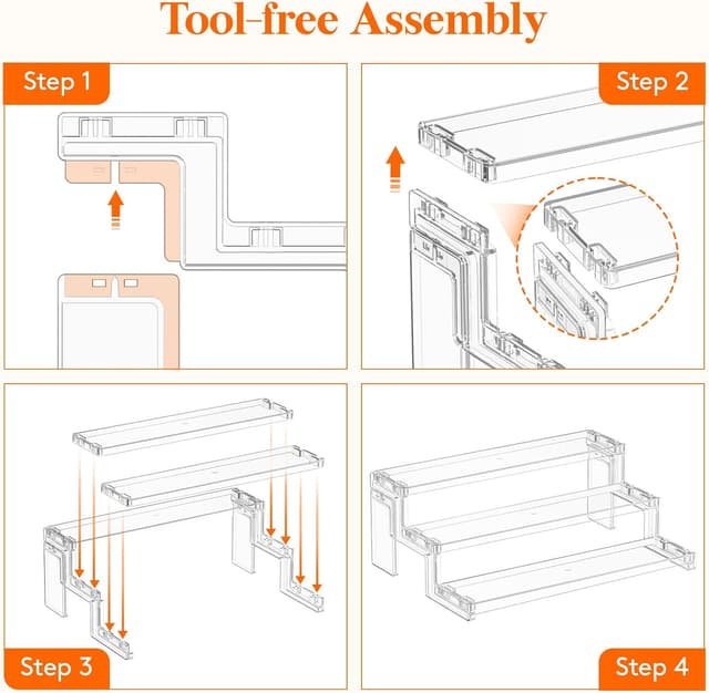 Detalle de Lifewit présentoir acrylique de rangement et buffet à 3 niveaux (30 cm)