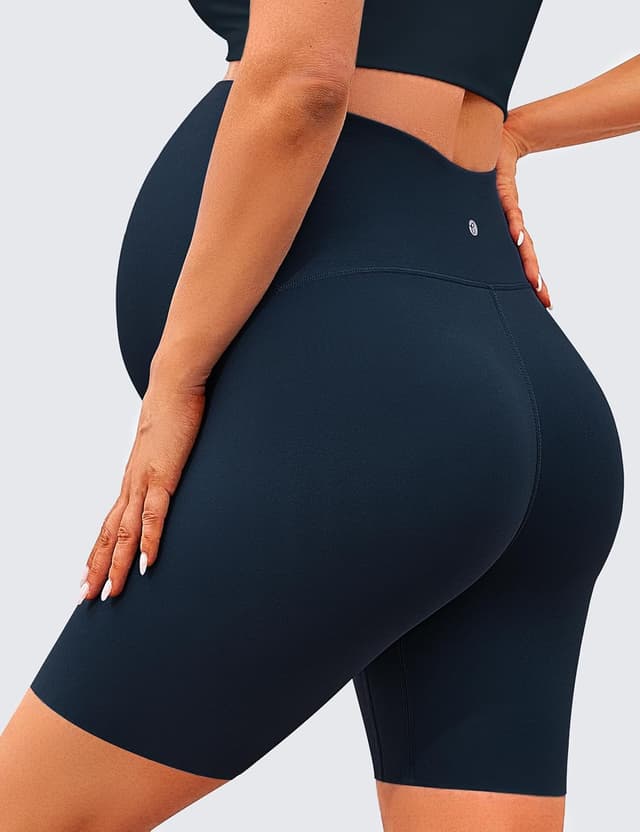 Detalle de BAYDI Clouduxi Umstandsleggings Kurz High Waist (High-Waist) für Schwangerschaftsyoga & Sommer