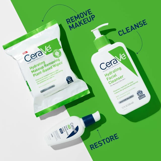 Thumbnail 5 de CeraVe Makeup Remover Wipes — Plant-Based, Fragrance-Free Hydrating Face Cleansing Wipes (25 ct)