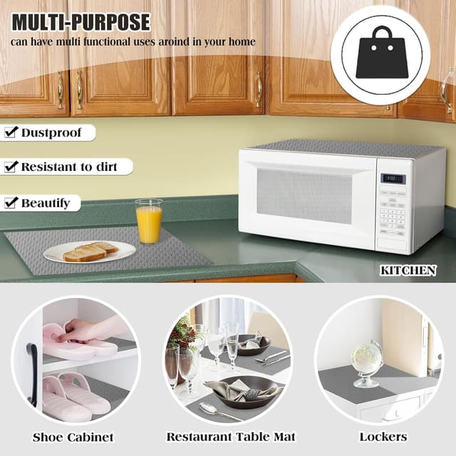 Detalle 2 de Daixers 10-Pack Washable Refrigerator Liner Mats (Grey) for Shelves & Drawers