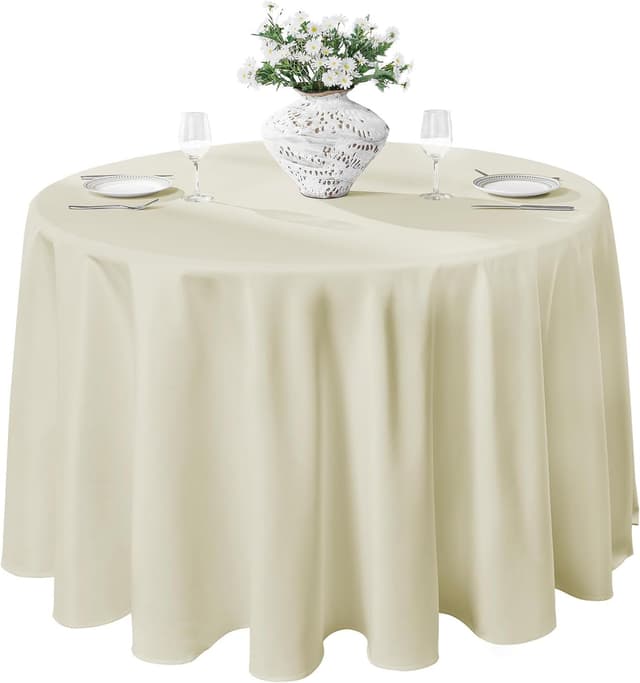 Thumbnail 6 de VidaFete Round Tablecloth 132-inch (6-Pack) Polyester Table Cover, White