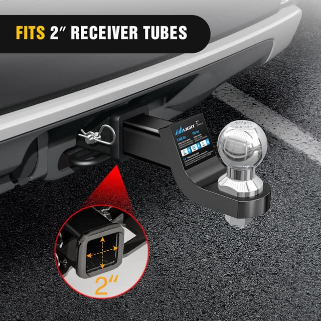 Thumbnail 6 de Nilight Trailer Hitch Ball Mount with 2-5/16-Inch Trailer Ball, 2-Inch Drop, 5/8-Inch Pin Clip (up to 7,500 lbs)