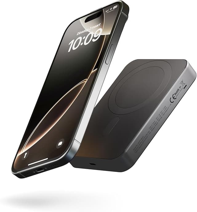 Detalle de Zens Slim Aluminum Power Bank Qi2 10k mAh ⚡ Carga MagSafe