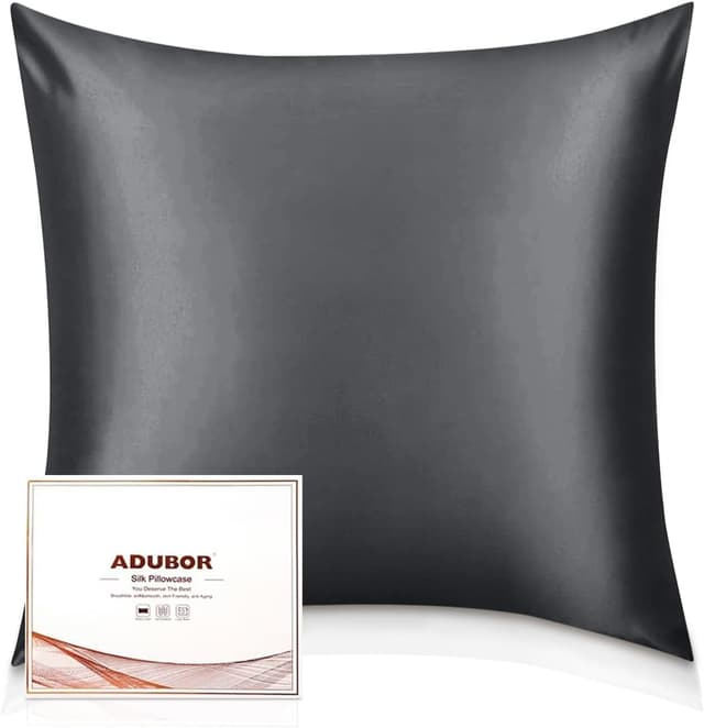 Detalle de Adubor Seidenkissenbezug 80x80 Grau 23 Momme