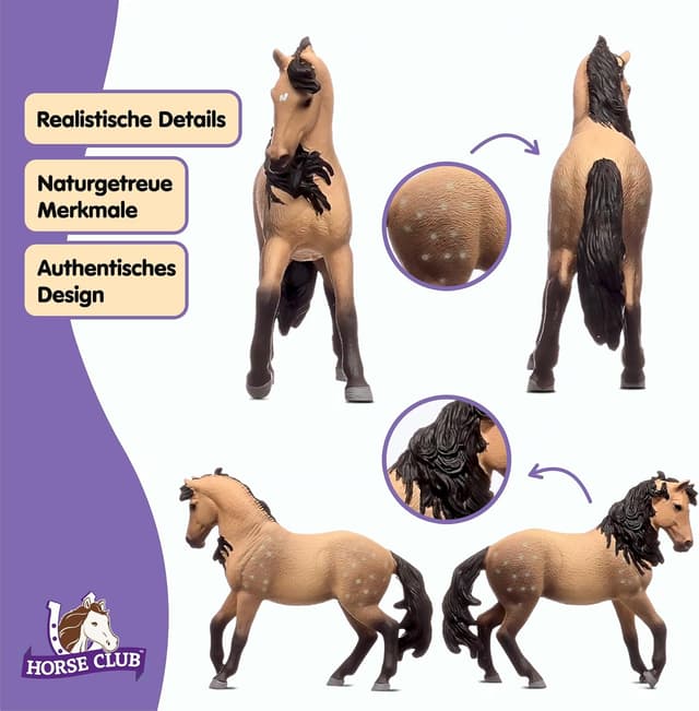 Detalle de Schleich Horse Club Andalusier Stute 14894 – detailgetreues Pferdespielzeug für Kinder ab 5 Jahren
