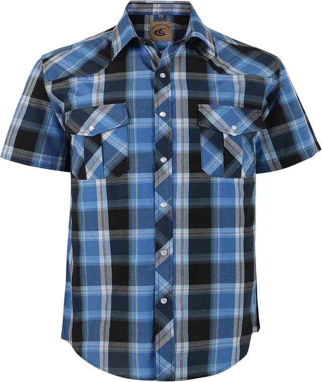 Detalle de Coevals Club plaid shirt pearl snap short sleeve