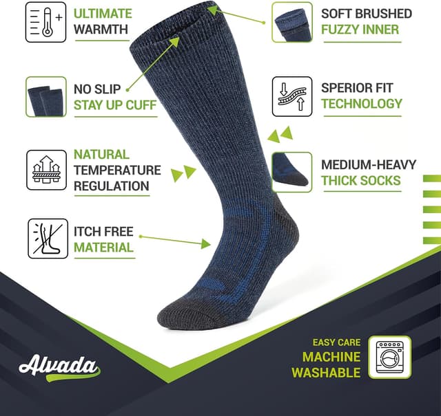 Thumbnail 1 de Alvada Warm Thermal Wool Socks for Winter Cozy Boot Socks