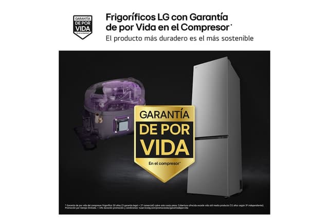 Detalle 2 de LG GBBSJ2CCPY Frigorífico Combi 375 l, 2,03 m