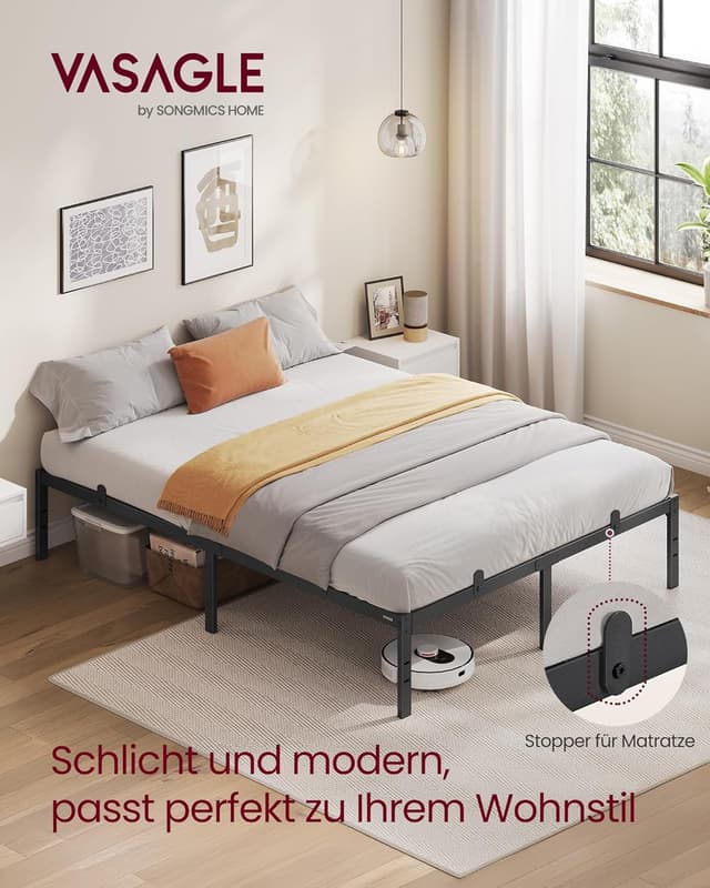 Detalle de VASAGLE Doppelbettgestell RMB134B01 (140 x 200 cm) mit Unterbettaufbewahrung