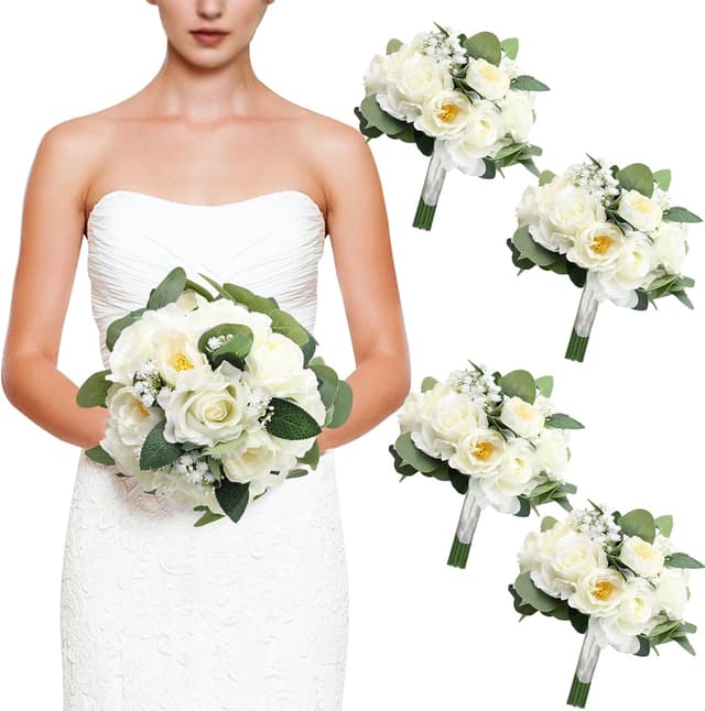 Detalle de DIYDOFUN Set of 6 Bridesmaid Bouquets 11 in