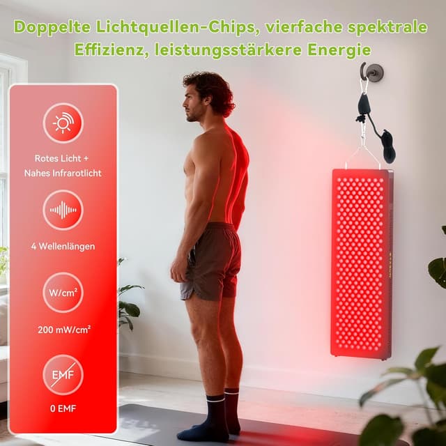 Detalle 2 de STASUN Rotlicht Therapiegerät 1500 W Dual-Chip