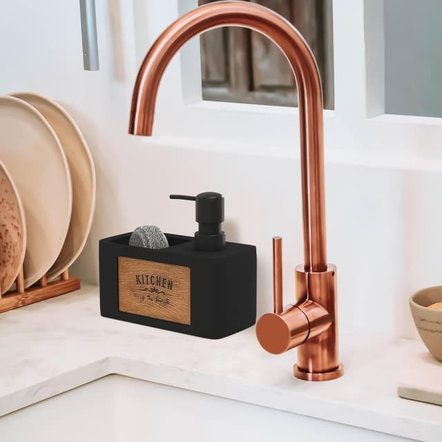 Thumbnail 6 de Chill House distributeur de savon pour cuisine avec porte éponge noir en polyrésine