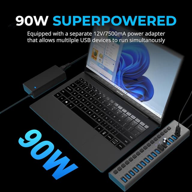 Thumbnail 2 de SABRENT HB-PU16 16-Port USB Hub