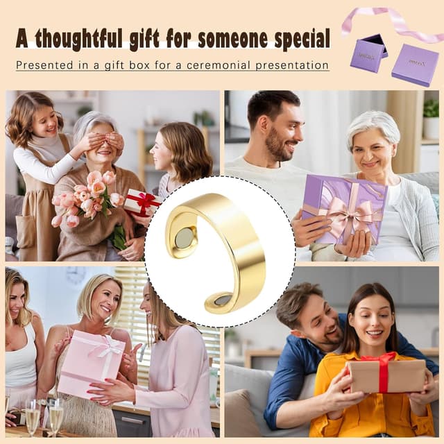 Thumbnail 6 de Zecimi Magnetring Silber – verstellbarer Anti-Stress Ring mit Magneten für Alltag, Fidget & Schlaf