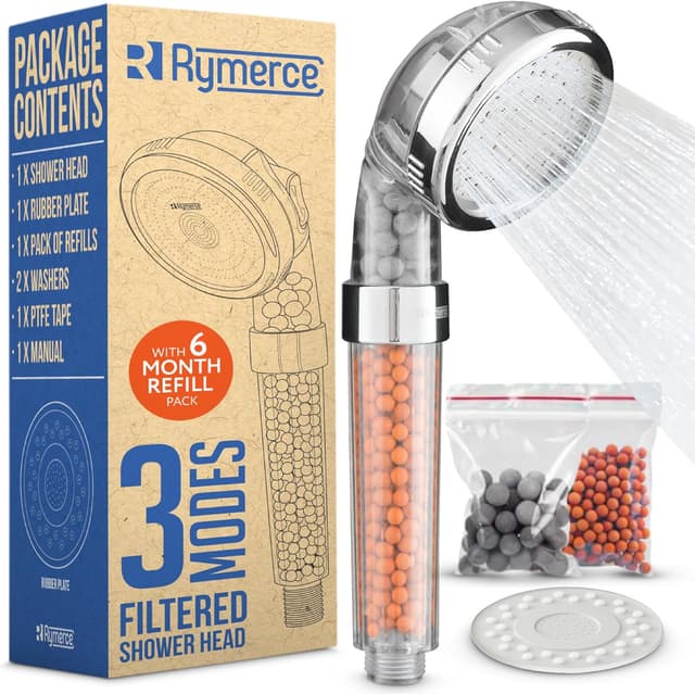 Detalle de Hard water shower head filter 3 mode