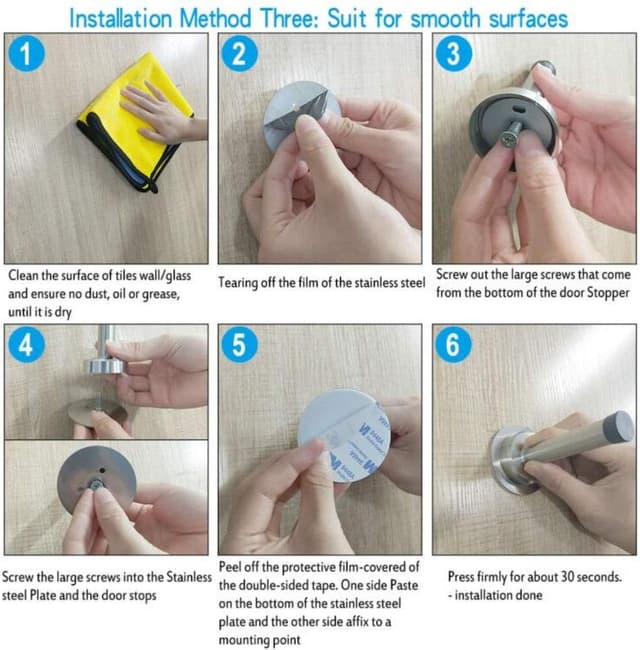 Thumbnail 5 de 6-Pack Chrome Wall Mounted Door Stops